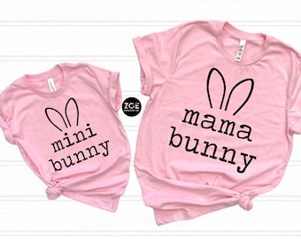 MOMMY AND ME Easter Outfits, Family Matching Easter Shirts, Mommy and Me Matching Easter Outfits, Girls Easter Bunny Shirt, Simple Family