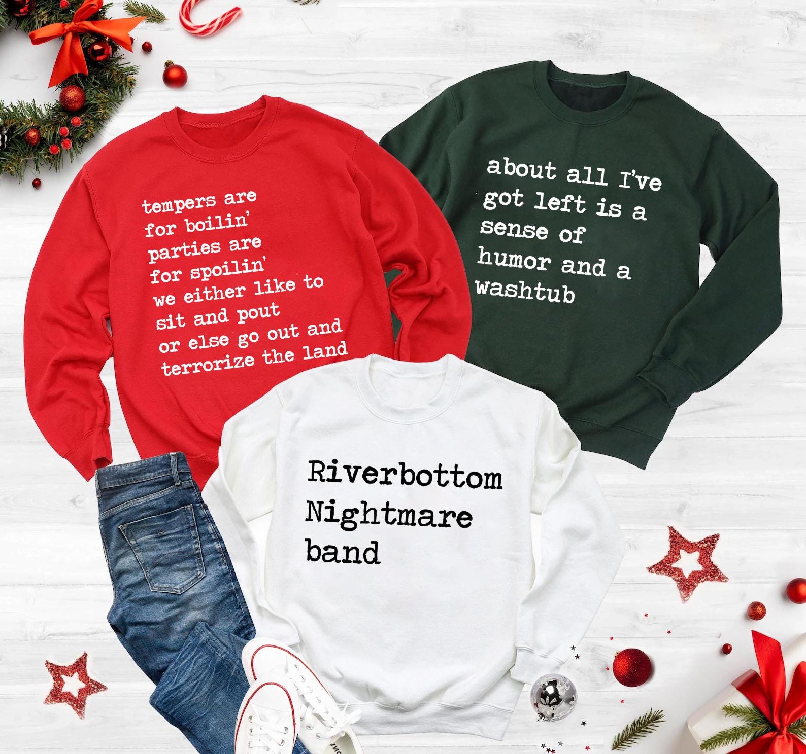 Emmet Christmas Sweatshirt, Otter Christmas Sweatshirt, Jug Band