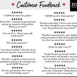 May include: Customer feedback for a clothing shop. The image shows a collage of positive reviews with five-star ratings. The reviews highlight the quality, fit, and softness of the clothing. The shop name is Zoe Creative Co.