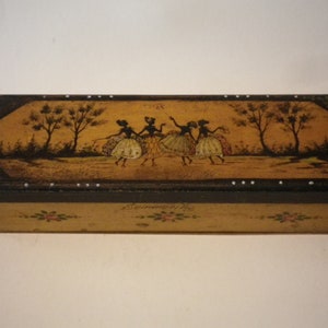 Scatola di legno dipinta, antica intorno al 1900
