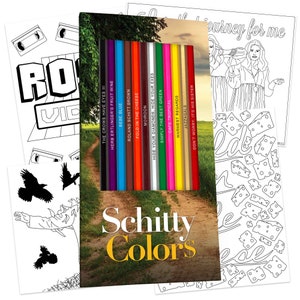 Schitty Colors Colored Pencil Set & Coloring Pages for Fans of Schitt’s Creek
