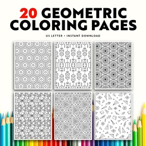 Dibujos geométricos para colorear para adultos: Diseños abstractos simétricos (patrón PDF)