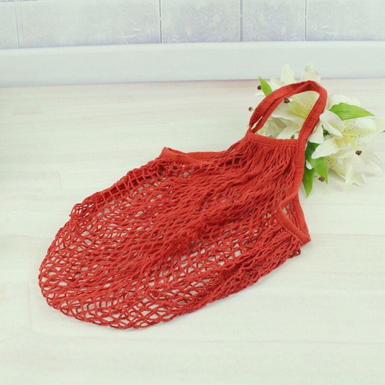 100/% Cotton String Shopping Bag REUSABLE MARKET BAG by Happy Straws