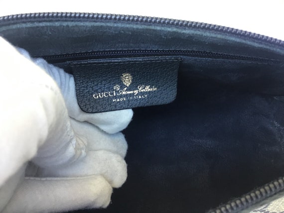 Vintage Gucci Shoulder Bag Blue Canvas Used Preow… - image 9