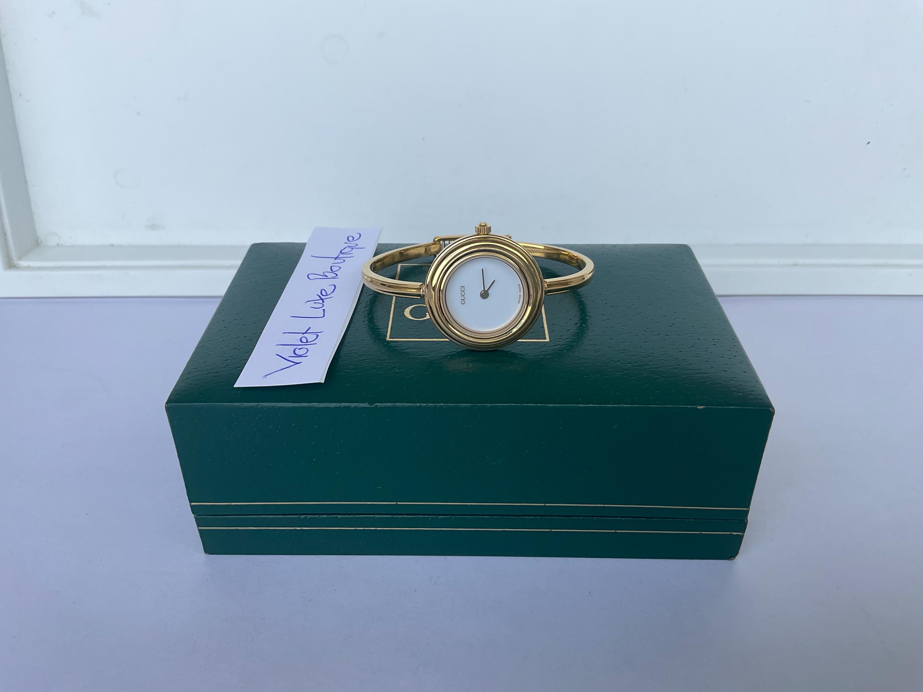 GUCCI　11/12.2 Read ] GUCCI 11/12.2 Change Bezel Watch Gold Silver Dial Not