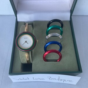 Vintage Gucci 11/12.2 Interchangeable Bezel Watch Gold Plated