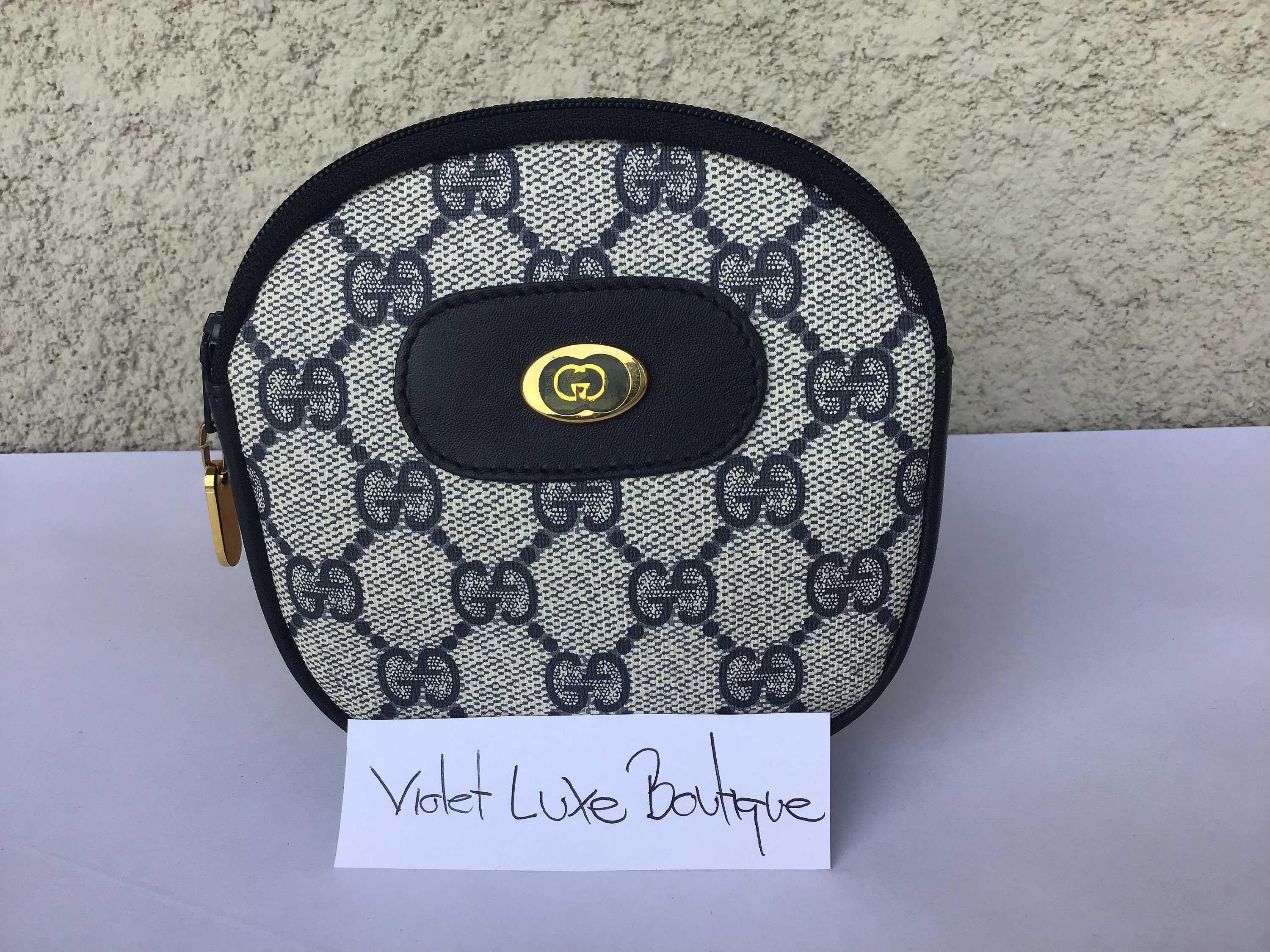GUCCI ❤︎ Vintage ❤︎ coin case Vintage Old Gucci Coin Purse Brown Canvas Great Condition - Etsy