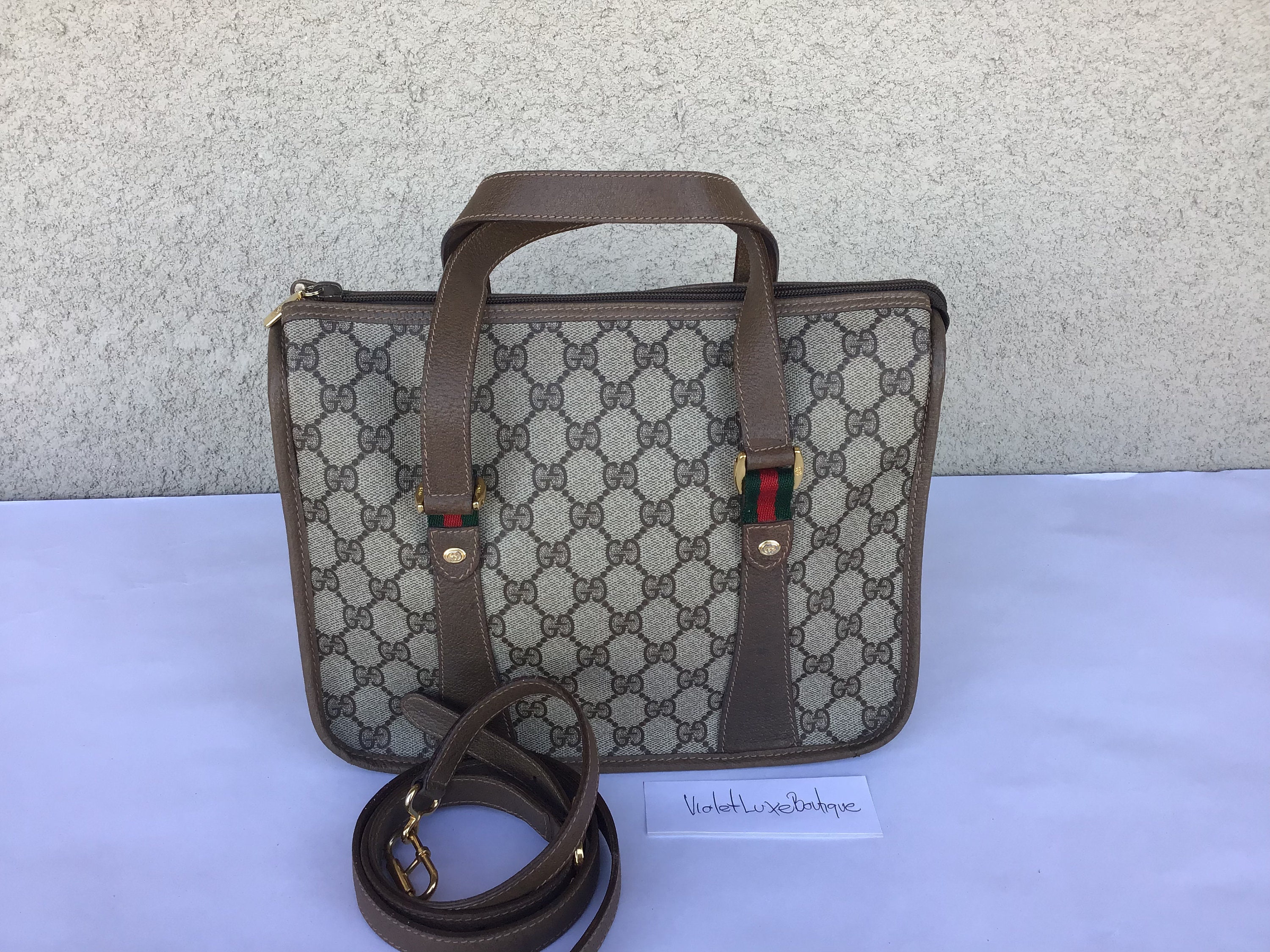 Gucci vintage boston bag with monogram Beige Cloth ref.492389