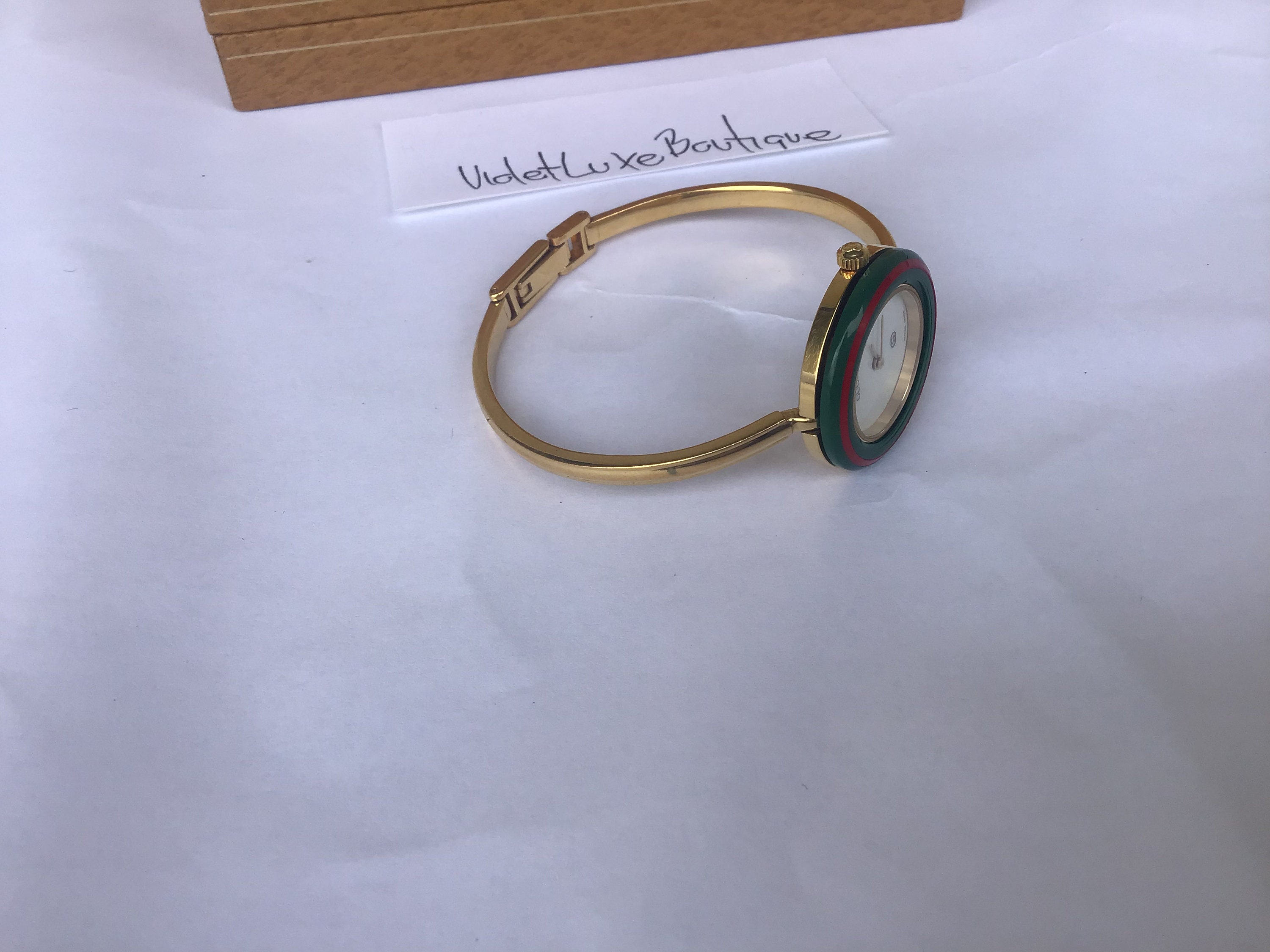 Vintage Gucci Change Bezel Bangle Watch Gold Tone Used Etsy
