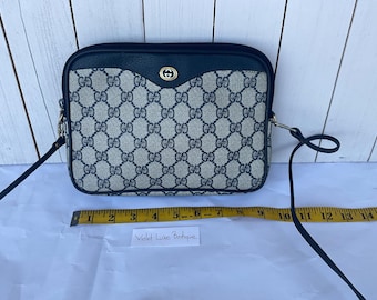 Vintage Gucci Navy Blue Micro GG Shoulder. - Etsy