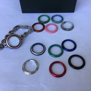 Vintage Gucci 11/12.2 Interchangeable Bezel Watch Mariners Links Bracelet Stainless Steel Good Preowned Condition