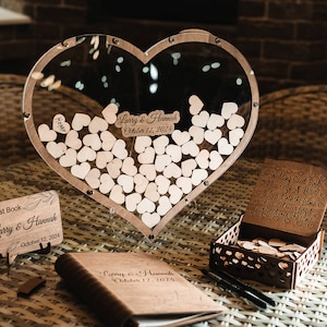Libro degli ospiti alternativo, Libro degli ospiti per matrimonio, Libro degli ospiti a forma di cuore, Libro degli ospiti rustico, Libro degli ospiti personalizzato, Cartello per matrimonio, Libro degli ospiti per matrimonio
