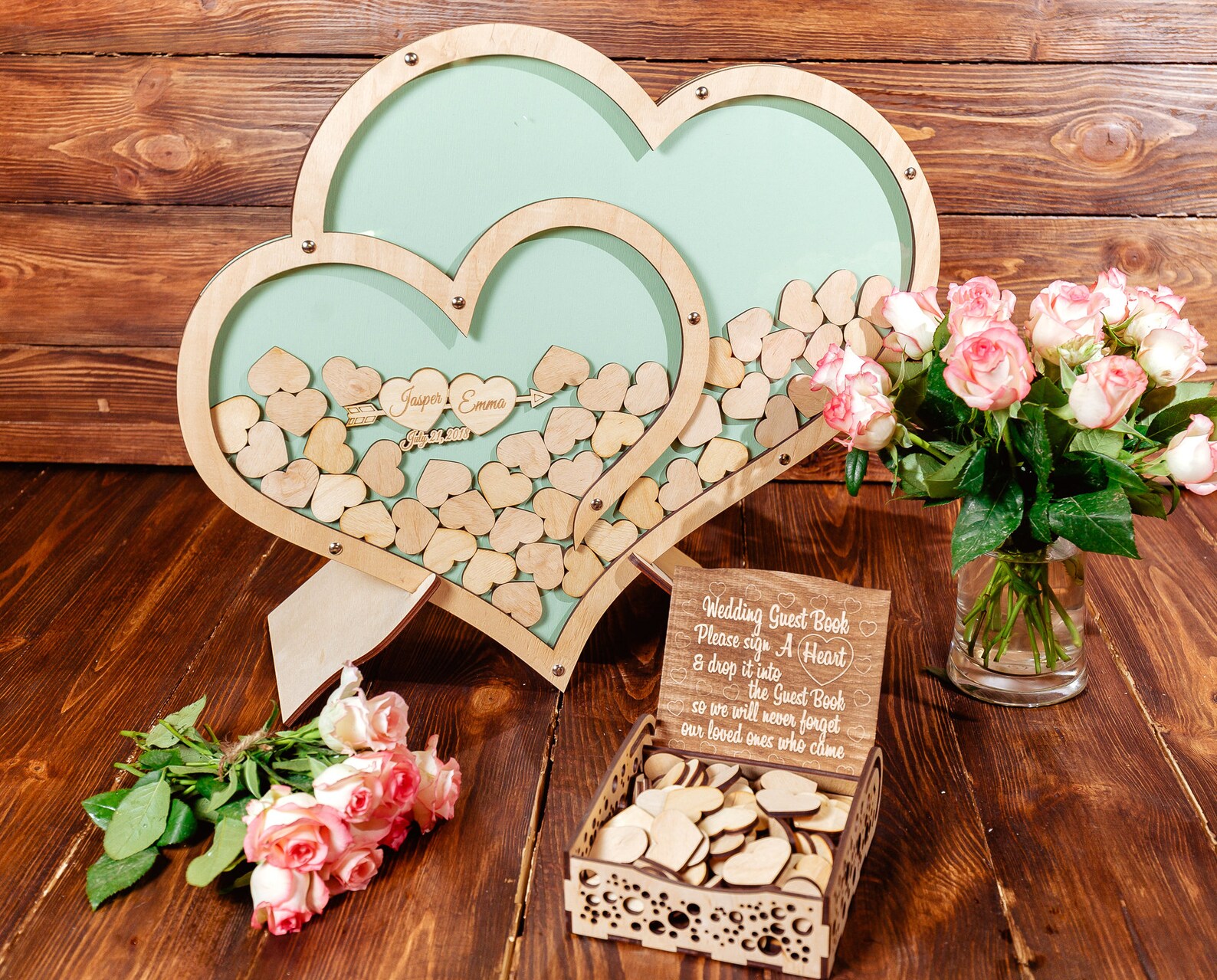 Heart Wedding Guest Book Alternative Wedding Guest Book Etsy
