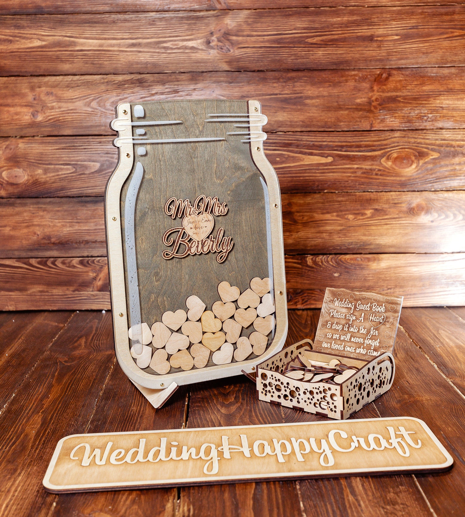 MASON JAR Wedding Guest Book Rustic Wedding Guest Book Etsy