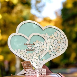 Wedding Guest Book, Double Heart Guestbook, Wedding Guest Book Altrernative, Drop Box Guuest Book, Guest Book Alternative, Guestbook Wedding