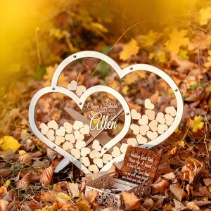 Silver boarder Guest Book, Rustic Wedding Guest Book, Wedding Guest Book Alternative, Guest Book Wedding, Transparent Double Heart Guestbook