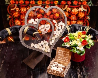 Transparent WEDDING GUEST BOOK, Transparent Heart, Wedding Guest Book Alternative, Clear Guest Book, Drop Box Guest Book, Rustic Wedding