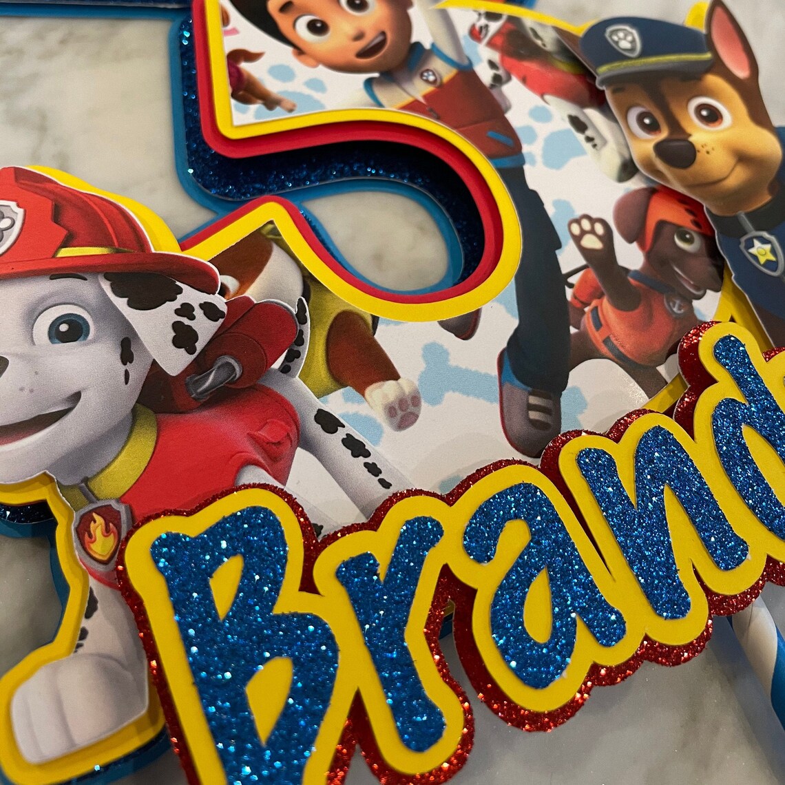 Paw Patrol Cake Topper Naam Paw Patrol Birthday Party Etsy
