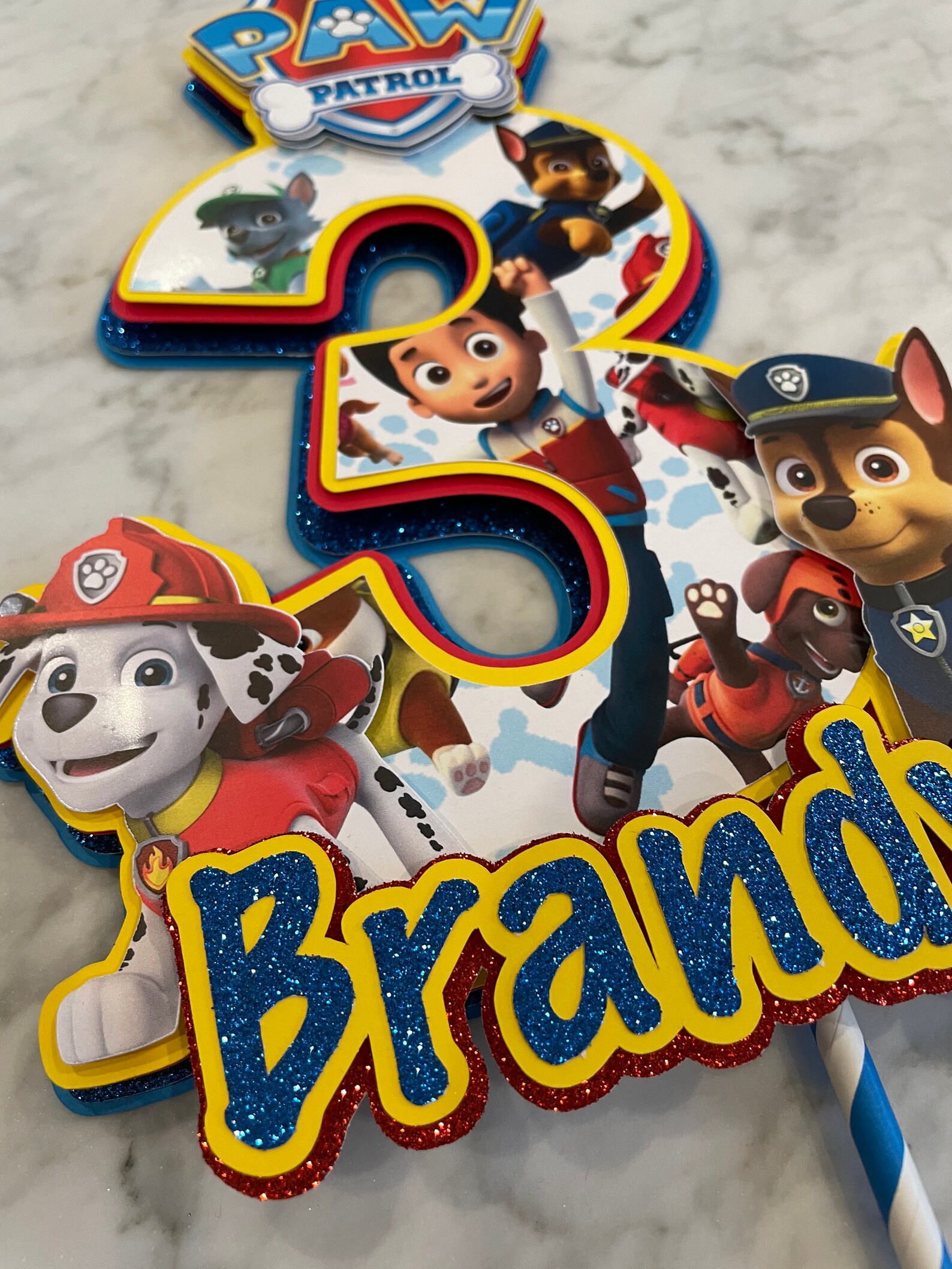 Paw Patrol Cake Topper Naam Paw Patrol Birthday Party Etsy