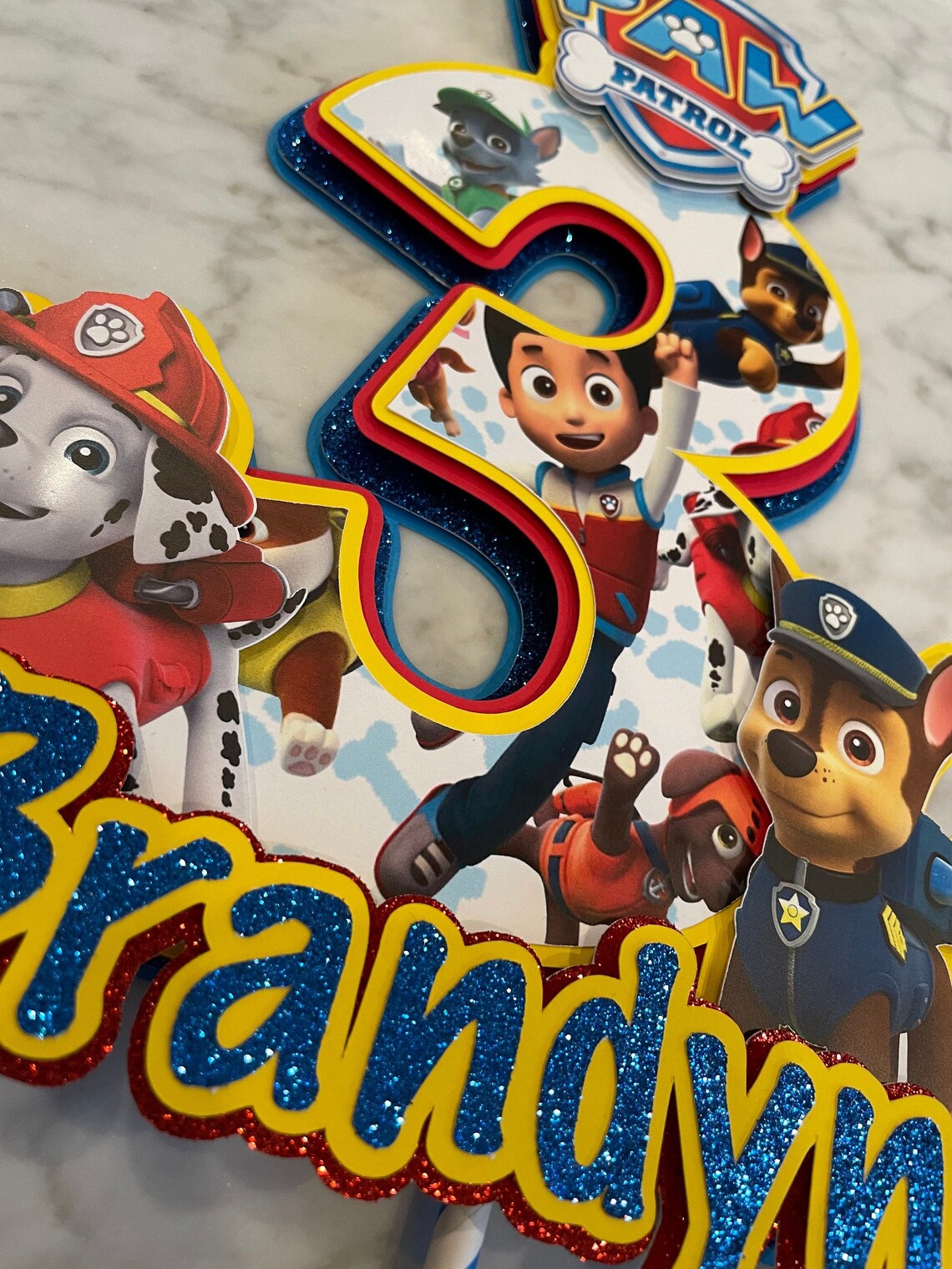 Paw Patrol Cake Topper Naam Paw Patrol Birthday Party Etsy