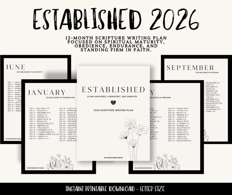 Established: 2026 Scripture Writing Plan | 12-month Bible Writing Plan ...