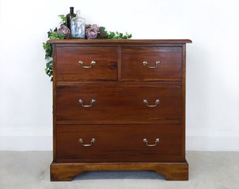SOLD ~ Mahogany chest of 4 drawers. Ancient Mariner furniture. Chest of drawers. Bedroom furniture. Commission available. Clothes storage.
