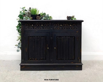 SOLD ~ Oak Sideboard. Carved Sideboard. Hand painted Chalk Paint.