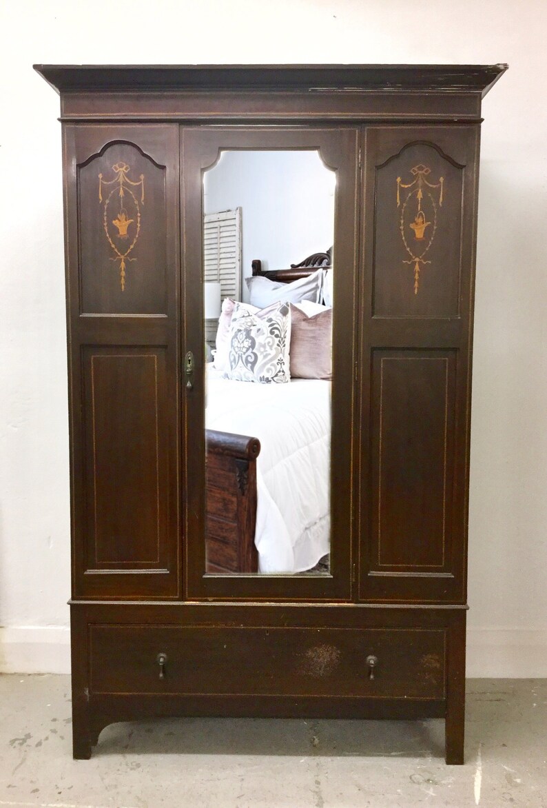 Commission Ornate Wardrobe Armoire Bedroom Furniture Bedroom Storage With Hanging Rail And Drawer Commission Restoration Project