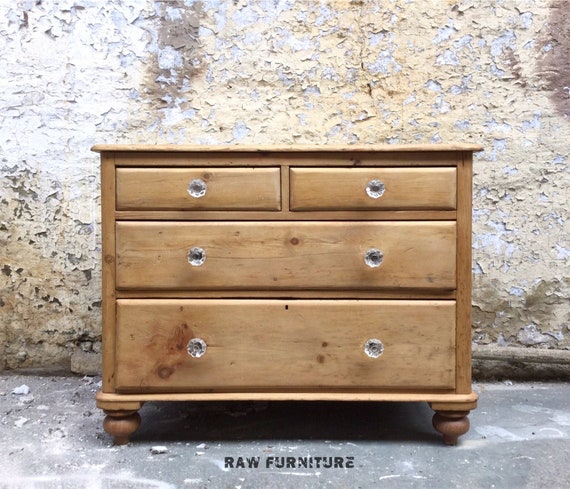 Sold Antique Pine Chest Of 4 Drawer Farmhouse Country Etsy