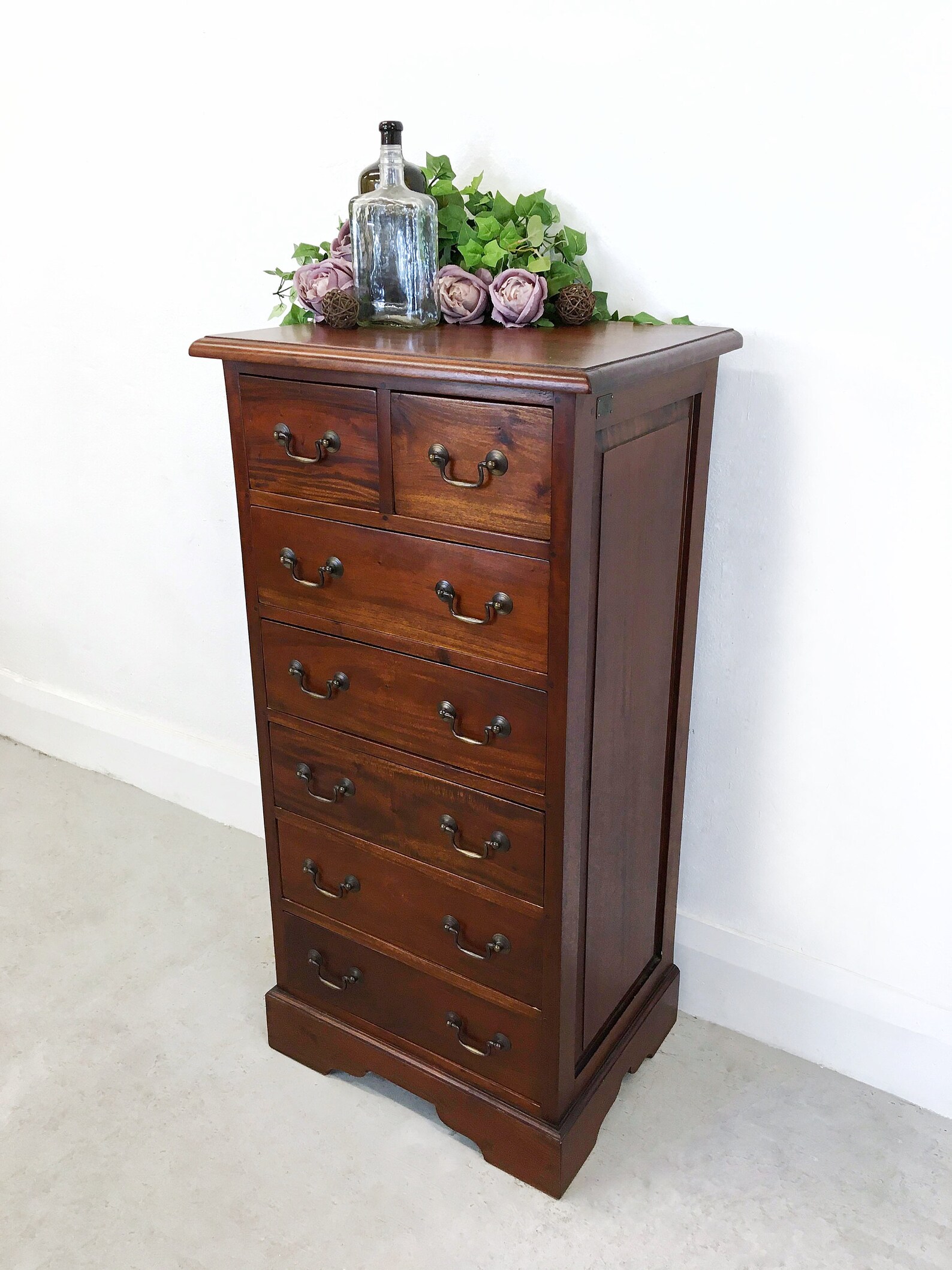 Cofre de caoba de 7 cajones. Marinero antiguo. Tallboy. | Etsy