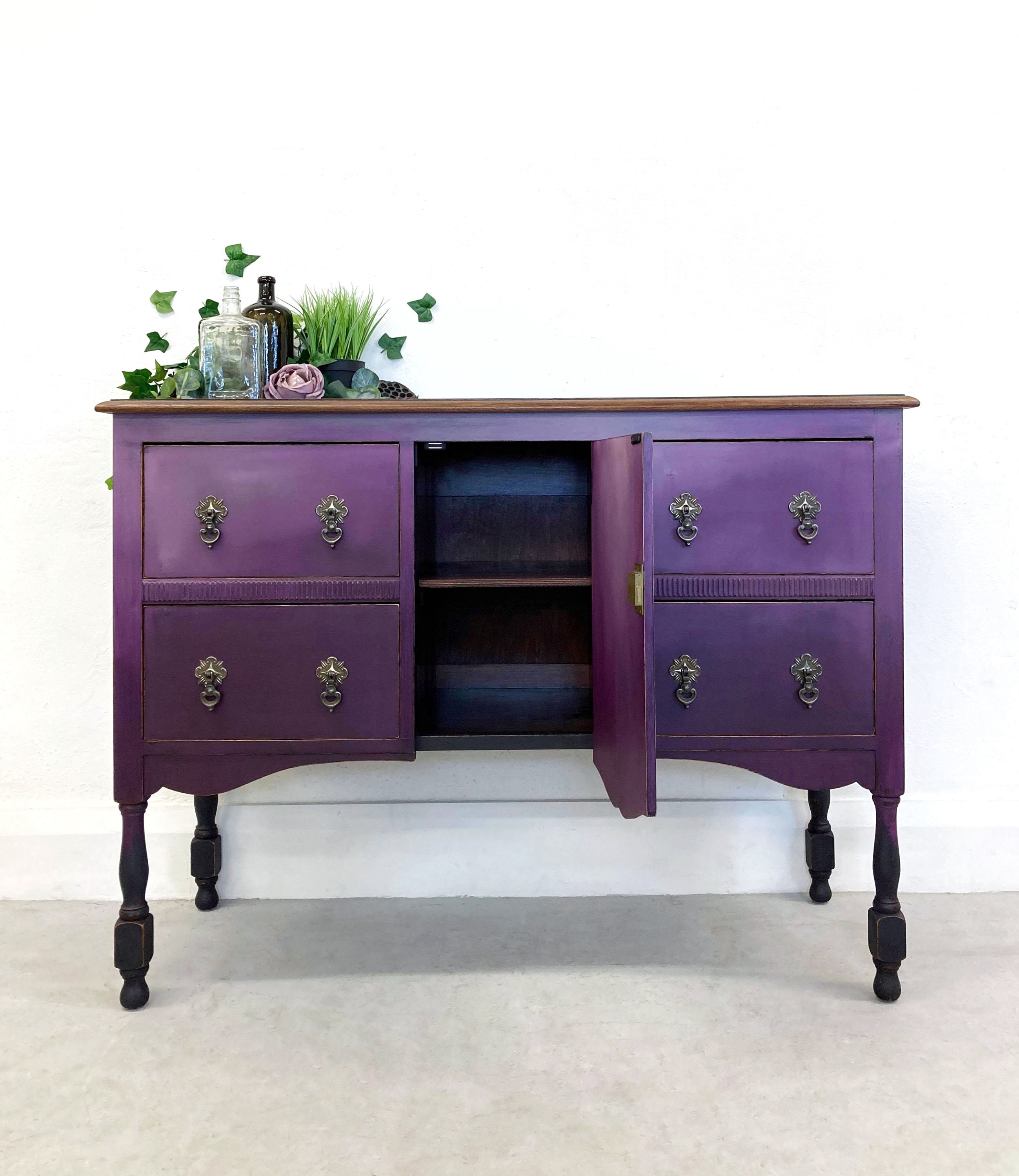 Dresser  Purple furniture, Funky painted furniture, Painted furniture