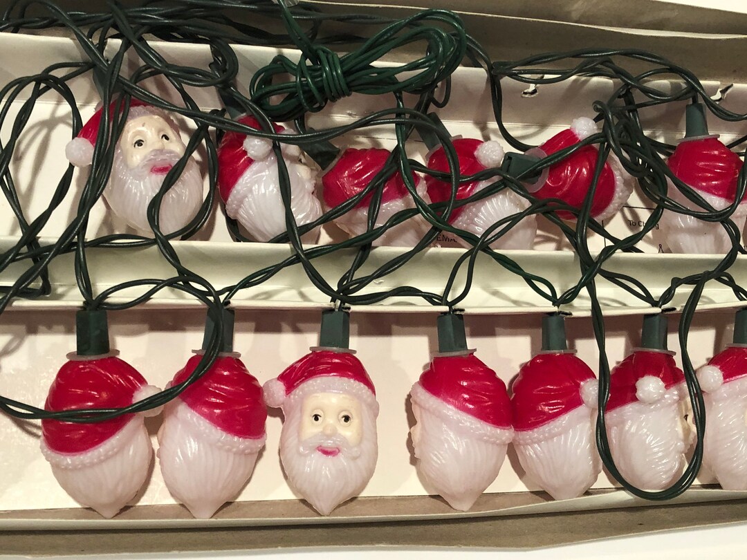 Vintage Santa Christmas Lights Etsy