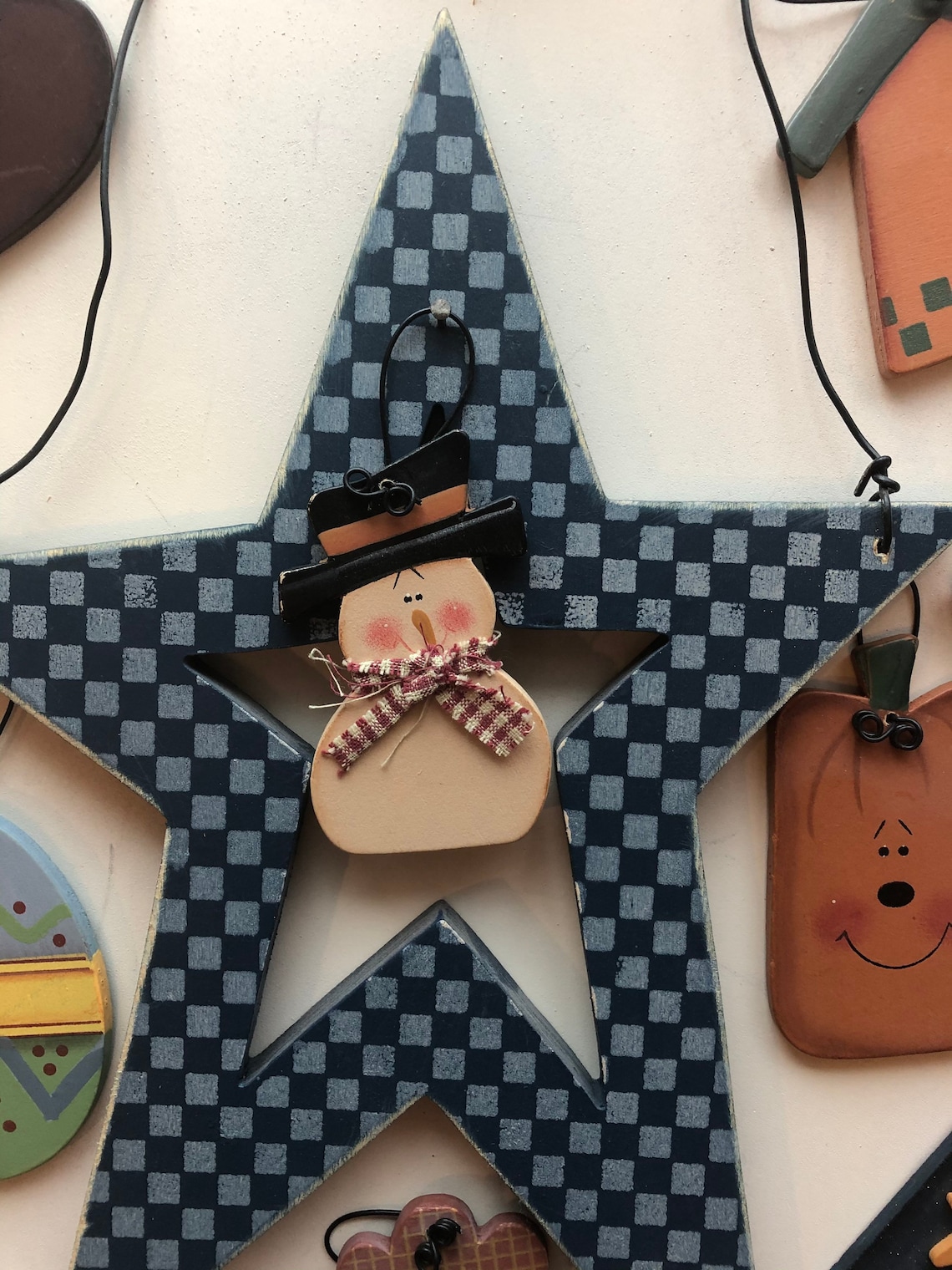 Country Wall Hanging Star With Seasonal Motifs - Etsy