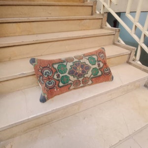 almohada de piso 35x70cm lana descolorida oushak almohada pequeña decoración turca almohada funda de cojín