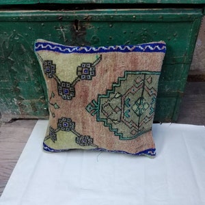 inc.18x18 tirar alfombra almohada normal, almohada turca lumbar vintage oushak, cojín de cubierta de lana 18x18inc, almohadas de decoración tirar almohada.45x45cm