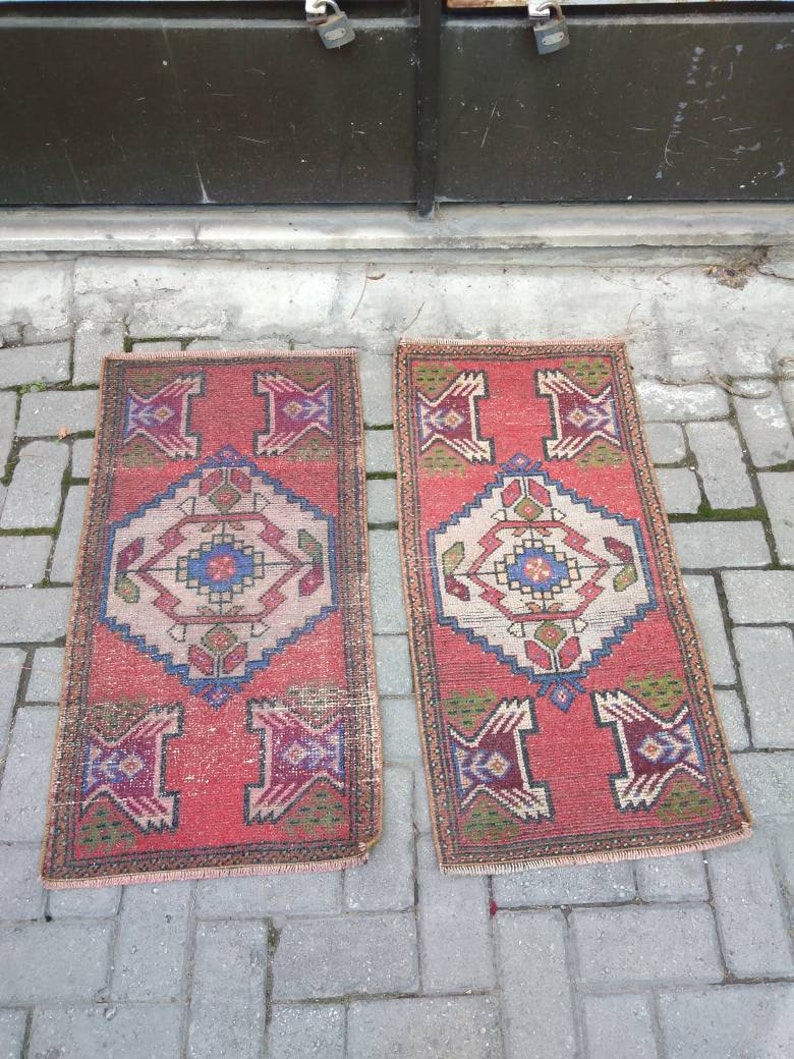Oushak Rug rug vintage rug turkish rug oriental rug runner area small rug 4845x9194 cmft.1.471.57x3 3.08 pair rug twin wool