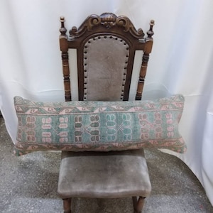 Wohnkultur Kissen 30x90cm grüne Wolle Vintage Lumbar Kissen türkischer Oushak Kissen