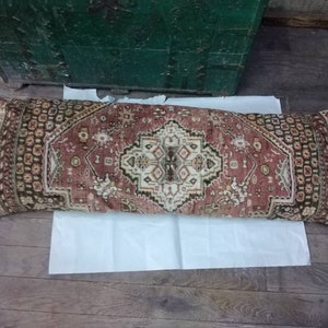 largo lumbar terciopelo tirar alfombra, almohada de oushak turco de la vendimia, cojín de la cubierta de lana, 47x16inc decoración almohadas lanzan almohada.120x40cm