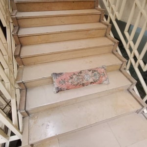 25 * 75cm tirar alfombra de cojín lumbar, almohada lumbar vintage turco oushak, cojín de funda de lana, almohadas decorativas almohada de tiro