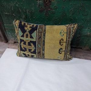 fundas de cojín 50x35cm almohada deco 20x14inc almohada de alfombra, almohada de tulu, almohada de color, alfombra de color, almohada turca vintage oushak alfombra