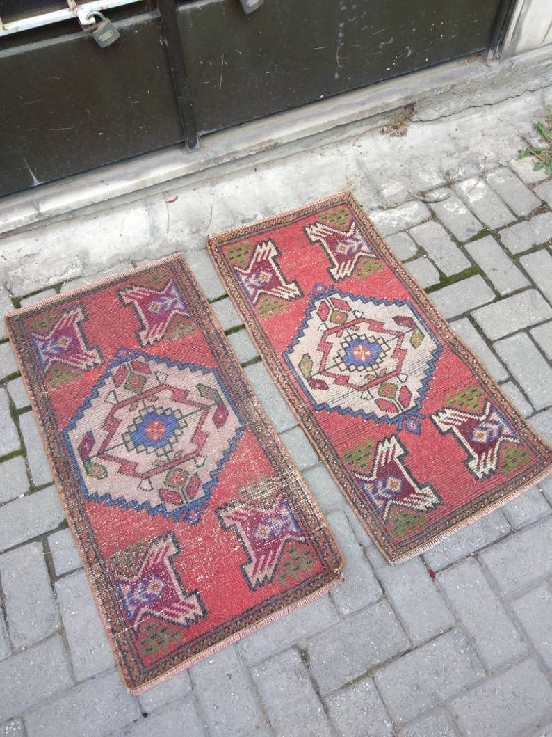 Oushak Rug rug vintage rug turkish rug oriental rug runner area small rug 4845x9194 cmft.1.471.57x3 3.08 pair rug twin wool