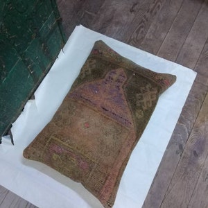 tirar cojín tirar alfombra étnica lumbar, almohada turca oushak vintage lumbar, cojín de cubierta de lana 23x16inc, almohadas de decoración almohada de tiro.58x40cm
