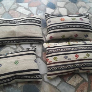 regalos para él fundas de almohadas al aire libre 4 piezas grupo organik lana almohada alfombra, cojín natural alfombra turca tirar almohadas