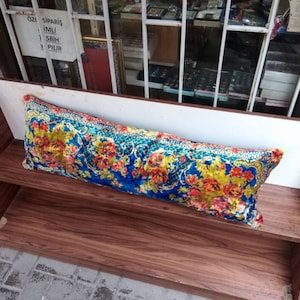 35x103cm/14x41inc cara de terciopelo orginal tirar alfombra de almohada, almohada de oushak turco de la vendimia, cojín de la cubierta de lana, almohadas tirar almohada.