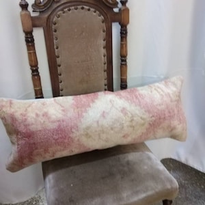 lumbar cushion 30x75 faded Pink lumbar wool turkish oushak pillow cushion