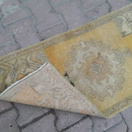 Small rug vintage shops rug yellow small rug,Vintage rug, ft.3.28x1.64/, 100x50cm rug pad diamond rug door mat bathroom rug turkish rug rugs