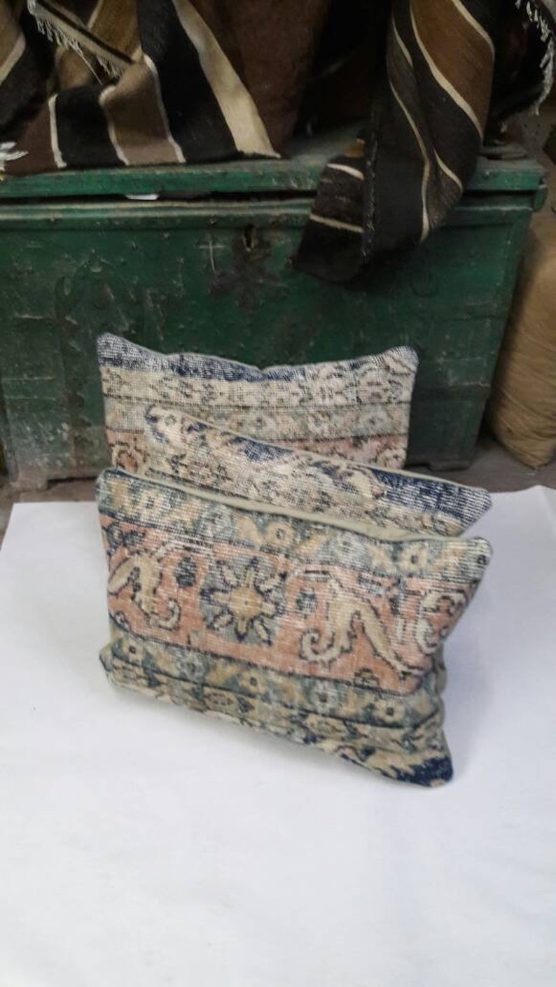 Set of 3 cushion,turkish pillows kilim pillows.throw lumbar pillows.embroidery 14x20inc pillows wool pillow carpet pillow.cm50x35