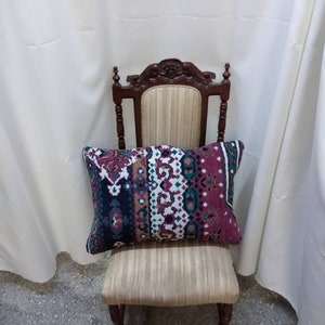 fundas de cojín 60x42cm / inc.24x12 alfombra de almohada de tiro púrpura Almohada turca vintage, cojín de cubierta, almohada de lanzamiento de almohada.