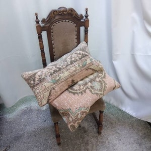 tirar almohada doble lumbar. 30x60 cm / 12 * 24 alfombra de almohada étnica, lumbar turco oushak almohada de lana cojín de lana, almohadas de decoración tirar