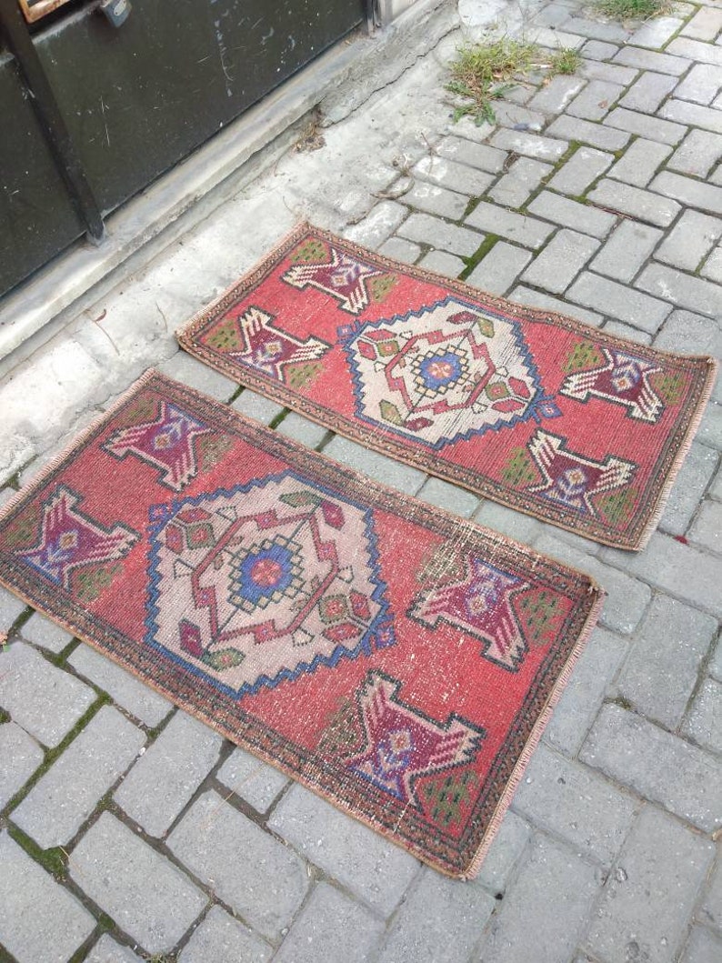 Oushak Rug rug vintage rug turkish rug oriental rug runner area small rug 4845x9194 cmft.1.471.57x3 3.08 pair rug twin wool